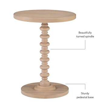 Elegant Powell Tarkin Round Natural Wood Accent Table