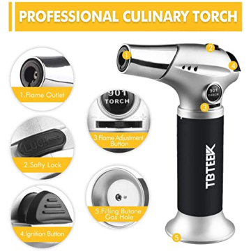 TBTeeK Butane Torch with Safety Lock & Adjustable Flame - 2Pack
