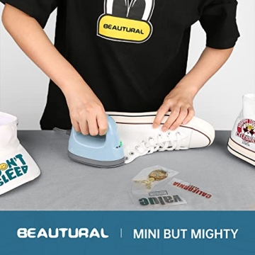 BEAUTURAL Mini Heat Press Machine for T-Shirts and Bags