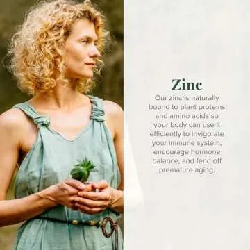 Global Healing USDA Organic Zinc Liquid Supplement - Pure Vitamin Drops for Immune System Boost, Hor...