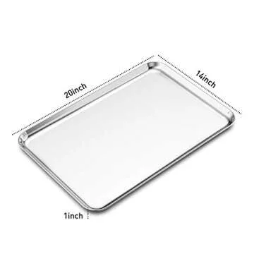 Baking Sheets Set of 2, Bastwe 20 inch Stainless Steel Bakeware Baking Pans, Healthy & Nontoxic & Ru...