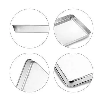 Baking Sheets Set of 2, Bastwe 20 inch Stainless Steel Bakeware Baking Pans, Healthy & Nontoxic & Rustproof & Easy Clean & Dishwasher Safe