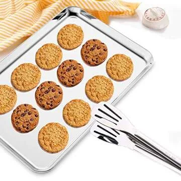Baking Sheets Set of 2, Bastwe 20 inch Stainless Steel Bakeware Baking Pans, Healthy & Nontoxic & Rustproof & Easy Clean & Dishwasher Safe