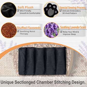 Large Microwave Heating Pad with Washable Cover 21 * 12" Microwavable Heating Pads for Cramps, Back, Neck Shoulder Pain Relief, Cordless Weighted Moist Heat Pack, Black Cat