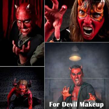 MEICOLY Halloween Clown Makeup Wheel,Cream White Black Red Face Body Paint,Blendable Devil Goths Joker Zombie Vampire Skeleton Cosplay Face Paint Makeup,3 Colors SFX Makeup Palette,12g/0.42 oz