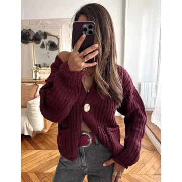 Yimoon Women's Cropped Knit Cardigan - Chic & Cozy