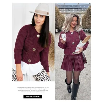 Yimoon Women's Cropped Knit Cardigan - Chic & Cozy