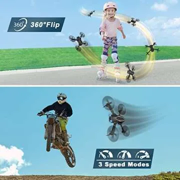 Mini Drone with Camera for Adults Youth - 1080P HD FPV Camera Drones with 90° Adjustable Lens, Gestures Selfie, One Key Start, 360° Flips, Toys Gifts RC Quadcopter for Boys Girls with 2 Batteries