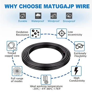 Matugajp 24awg 0.2mm² Electrical Wire 6 Core Extension Cable 20feet UL2464 DC 5V/12V/24V/300V 24 Ga...