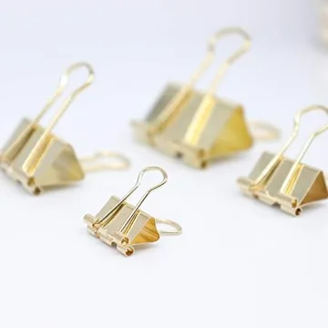YOPINK Binder Clips - Stylish Gold Paper Clamps - 100 Pcs