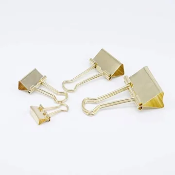 YOPINK Binder Clips - Stylish Gold Paper Clamps - 100 Pcs
