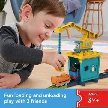 Thomas & Friends Motorized Toy Train Set Fix 'em Up Friends with Carly the Crane, Sandy the Rail Spe...