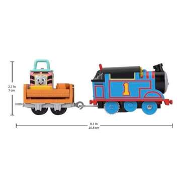 Thomas & Friends Motorized Toy Train Set Fix 'em Up Friends with Carly the Crane, Sandy the Rail Speeder & Thomas for Preschool Kids Ages 3+ Years ​