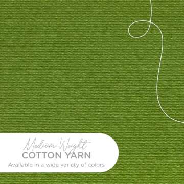 Lion Brand 24/7 Cotton Yarn, Lightweight Yarn for Knitting, Crocheting, and Crafts, Grass, 1 Pack
