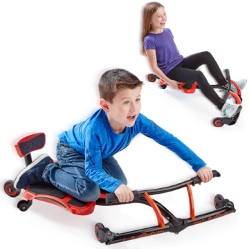 YBIKE Leap Self Propelled Ride On Drifting Racer Riding Toy for Boys and Girls Ages 4 – 9 - Red