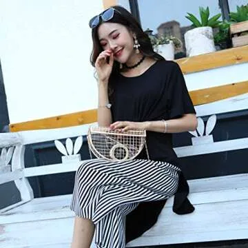 LETODE Women's Personality Features Semicircular Geometric Evening Bag Shoulder Horizontal Bag, Clutch Cage Bag (GOLD 02)