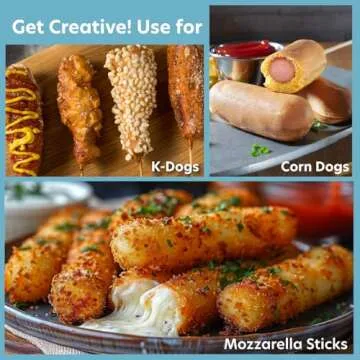 Corn Dog Maker- Perfect Hot Dogs on a Stick, Mozzarella Cheese Sticks, Cake Pops- Includes 50 Skewers & Recipes, Easy to Use Electric Nonstick Food Baker For Parties, Fryer for 6 Mini Treats, Fun Gift