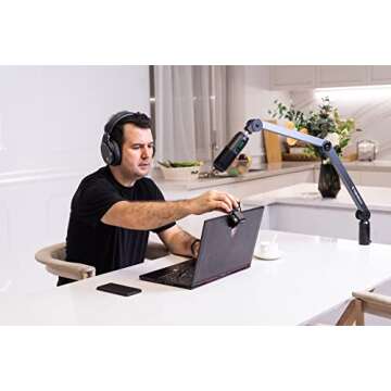 THRONMAX Adjustable Microphone Boom Arm Stand for Streamers