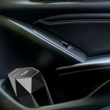 Ginsco Car Trash Can with Lid, 2 Pack Mini Car Cup Holder, Leakproof, Multi-use (Black)