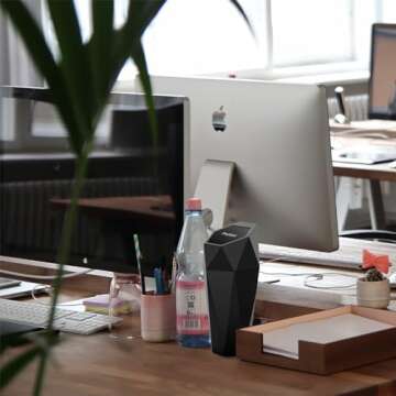 Ginsco Car Trash Can with Lid, 2 Pack Mini Car Cup Holder, Leakproof, Multi-use (Black)