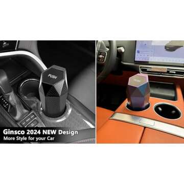Ginsco Car Trash Can with Lid, 2 Pack Mini Car Cup Holder, Leakproof, Multi-use (Black)