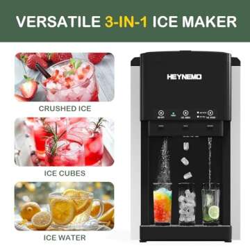 Versatile Nugget Ice Maker: 3 in 1 Ice Machine for Instant Ice
