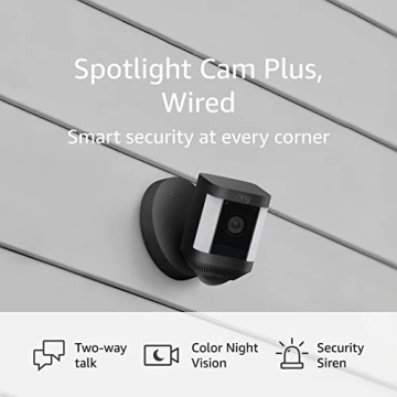 Ring Spotlight Cam Plus Wired Security Camera - HD Video and More