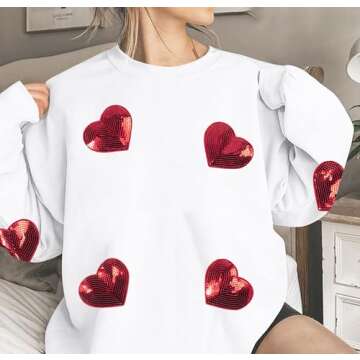 MAXIMGR Teacher Valentine Sweatshirt Women Cute Leopard Love Heart Gift Shirt
