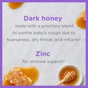 Zarbee's Baby Cough Syrup + Immune with Honey, Natural Grape Flavor, 2 Fl Oz