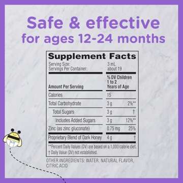 Zarbee's Baby Cough Syrup + Immune with Honey, Natural Grape Flavor, 2 Fl Oz