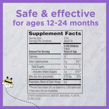 Zarbee's Baby Cough Syrup + Immune with Honey, Natural Grape Flavor, 2 Fl Oz