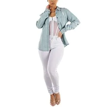 Moda Xpress Womens Juniors High Waisted Butt Lift White Jegging Skinny Pants 10678Y