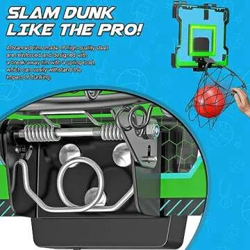 OKKIDY Mini Indoor Basketball Hoop, Light-up Basketball Hoop with Electronic LED Scoreboard, Small Outdoor Basketball Game Toys for 6, 7, 8, 9, 10, 12+ Year Old Girls Boys Kids Teen Adults, Idea Gifts