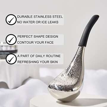Pfefe Ice Globes Facial Skin Care Tools for Women Face Eyes, Stainless Steel Face Beauty Cryo Sticks...