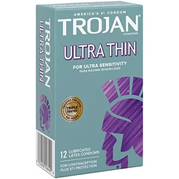 Trojan Ultra Thin Premium Condoms 12 Count for Intimacy