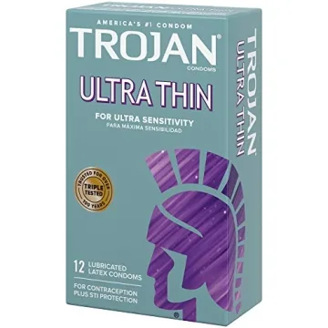 Trojan Ultra Thin Premium Condoms 12 Count for Intimacy