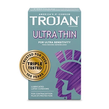 Trojan Ultra Thin Premium Condoms 12 Count for Intimacy