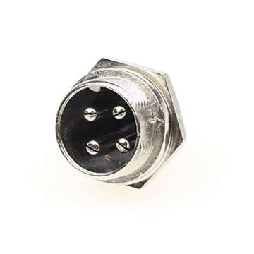 Aviation Plug Connector 10 Pairs Male Female Panel Metal Wire Connector 16mm Socket (4 Pins 10-Pack)