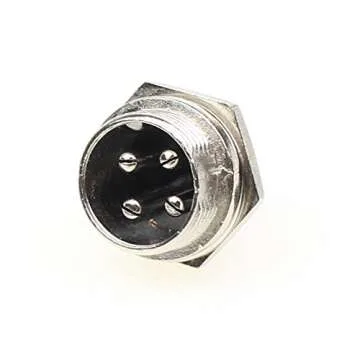 Aviation Plug Connector 10 Pairs Male Female Panel Metal Wire Connector 16mm Socket (4 Pins 10-Pack)