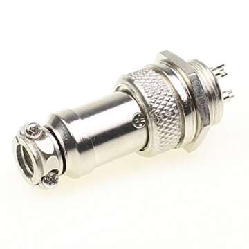 Aviation Plug Connector 10 Pairs Male Female Panel Metal Wire Connector 16mm Socket (4 Pins 10-Pack)