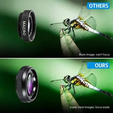 (New) Phone Camera Lens, 0.6X Super Wide Angle Lens, 15X Macro Lens, 2 in 1 Clip-On Cell Phone Lens Attachment Kit for iPhone, Samsung, Other Smartphones