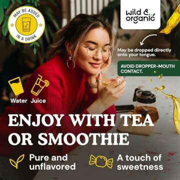 Wild & Organic Chaga Mushroom Drops - Immune Support with Chaga Extract - Liquid Mushroom Supplement for Immunity - Vegan, Sugar & Alcohol-Free Tincture - 4 fl oz