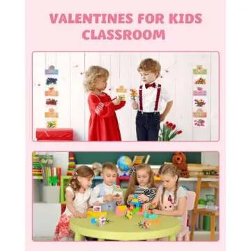 Jinsome 24 Pack Valentine's Flower Bouquets Building Blocks - Ideal for Kids Classroom Exchange, Party Favors, and School Gifts, includes Greeting Cards & Variety Designs for Boys and Girls