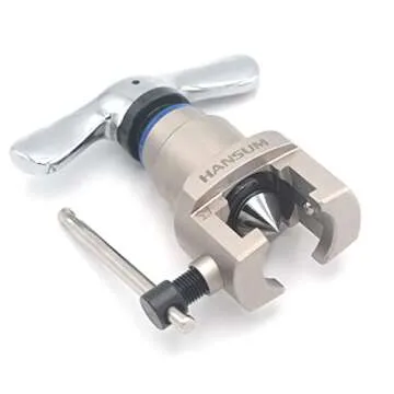 HANSUM Brake Line Flaring Tool Kit Swaging HVAC Pipe Expander Repair Eccentric Cone Refrigeration for Brass Copper Tube 45 Degree (Brake Flaring Tool)