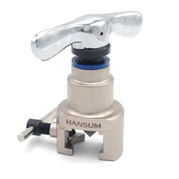 HANSUM Brake Line Flaring Tool Kit Swaging HVAC Pipe Expander Repair Eccentric Cone Refrigeration for Brass Copper Tube 45 Degree (Brake Flaring Tool)