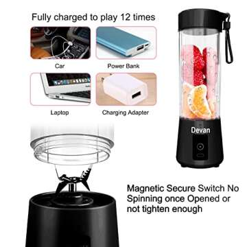 Portable Blender for Smoothies - USB Rechargeable & Easy to Clean