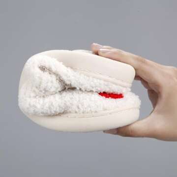 Abubbi Fuzzy Cute Fruit Slippers for Women with Thick and Soft Plush Fleece Winter House shoes (Strawberry,8.5-9.5,8.5,9.5)