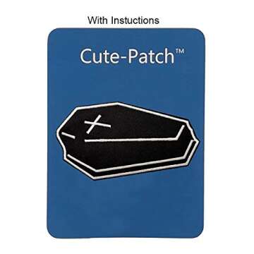 Cute-Patch Goth Death Gothic Casket Coffin Embroidered Iron on sew on Patch Badge Motorcyle Emblem