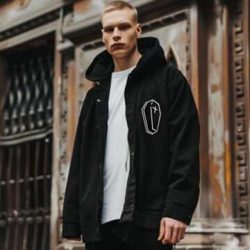 Cute-Patch Goth Death Gothic Casket Coffin Embroidered Iron on sew on Patch Badge Motorcyle Emblem