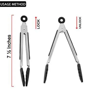 Durable HINMAY Small Silicone Tongs Set for Easy Cooking